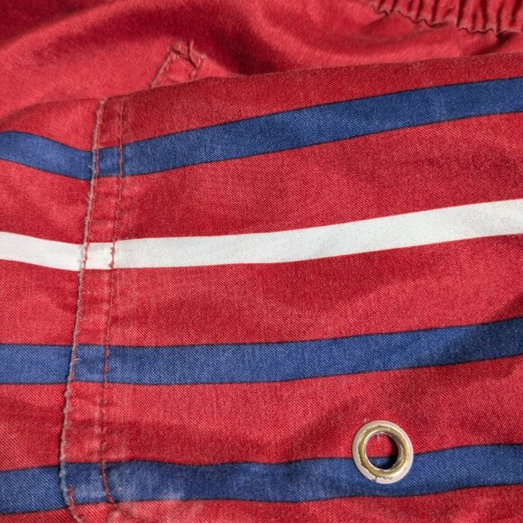 Amazon Essentials Men's Quick-Dry Swim Trunk Red Blue Stripes, Small, 7" Inseam - Picture 12 of 16